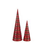 Voir la diapositive 2 : Paris Prix Lot de 2 Cônes de Noël  Perles  40cm Rouge