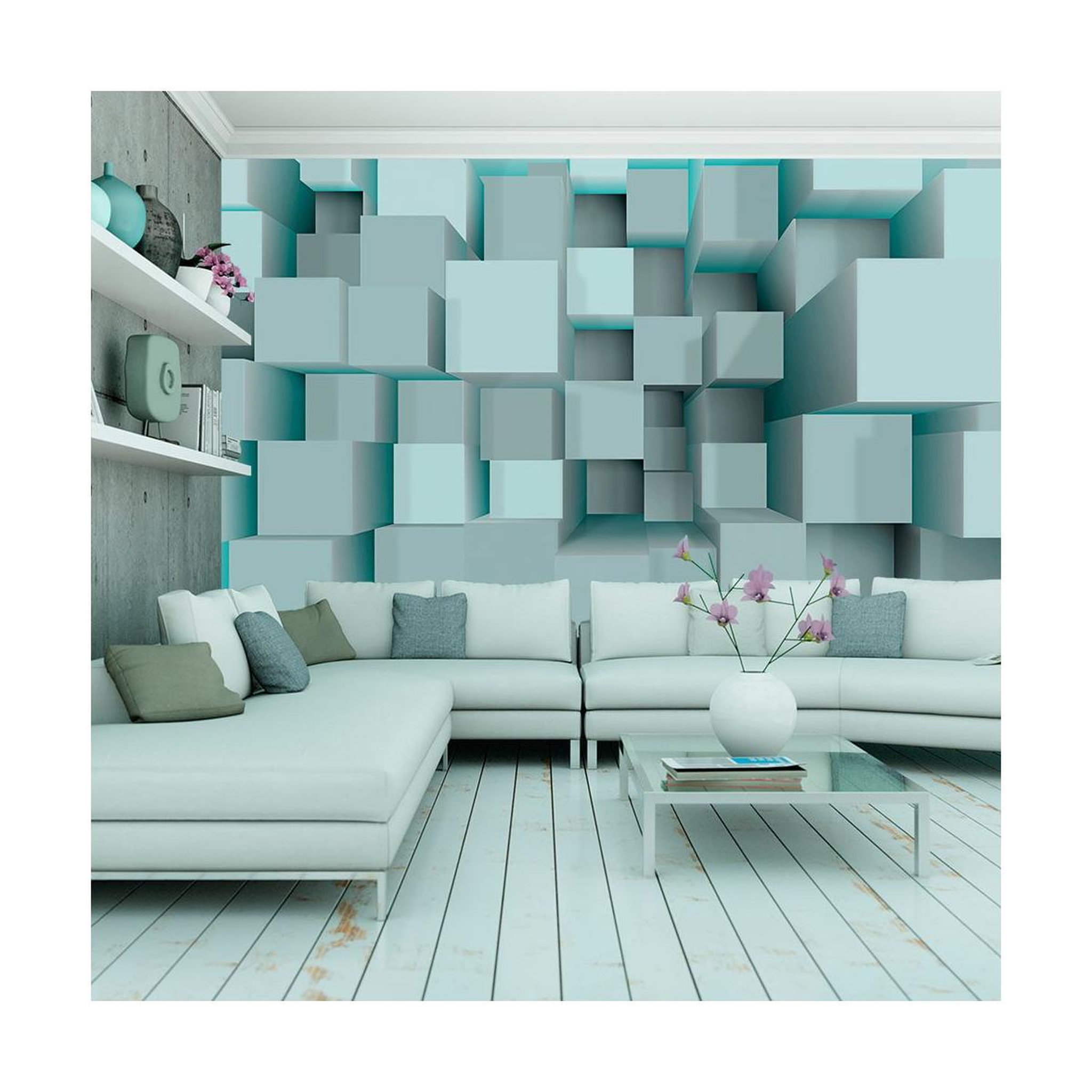 Paris Prix Papier peint  blue puzzle. Coloris disponibles : Multicolore