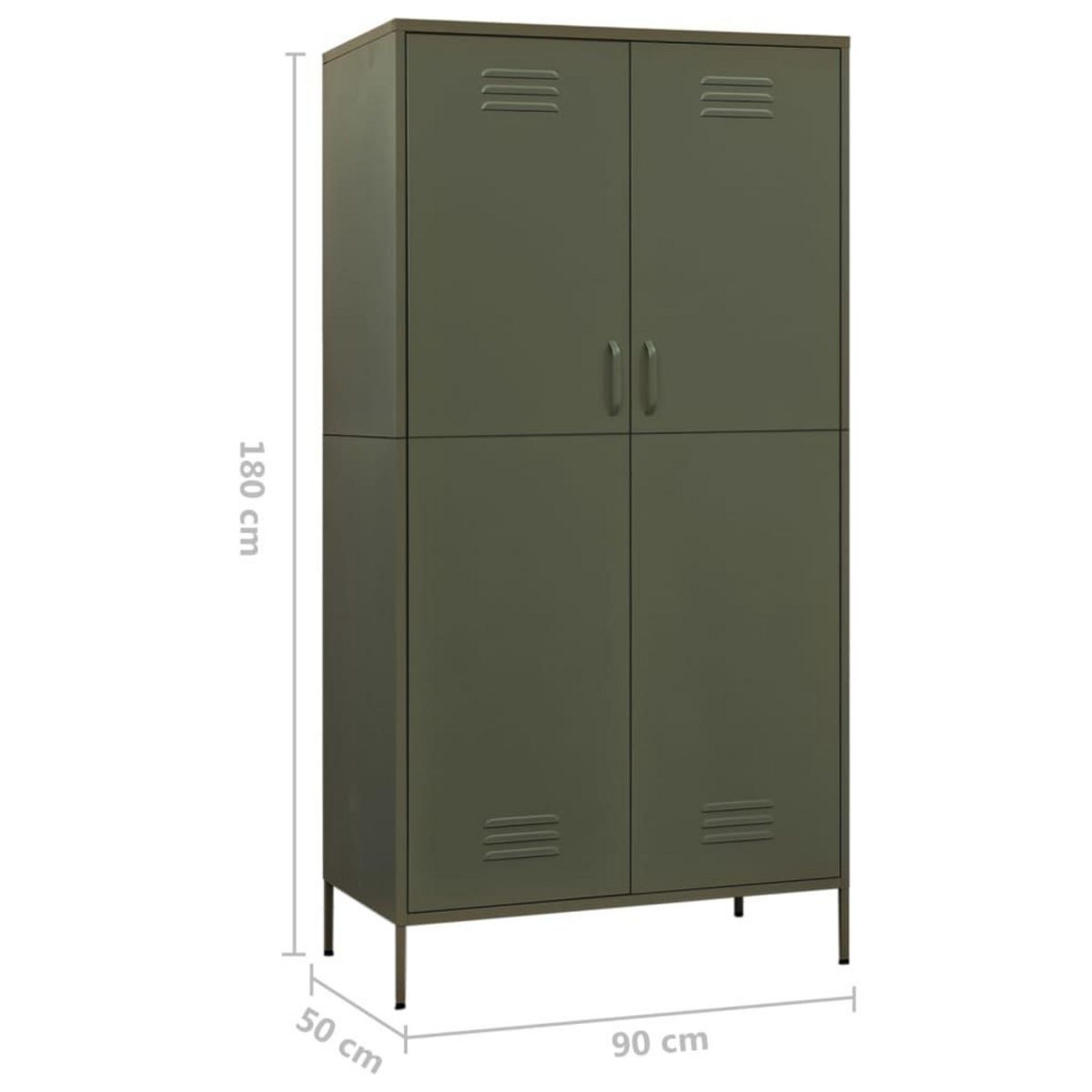 VIDAXL Garde-robe Vert olive 90x50x180 cm Acier
