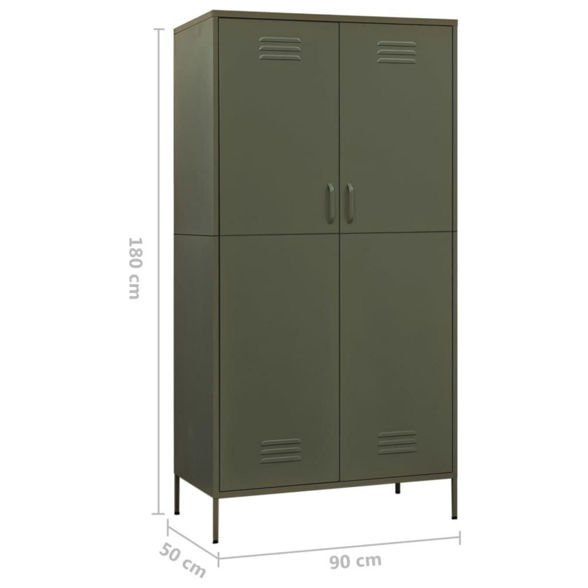 VIDAXL Garde-robe Vert olive 90x50x180 cm Acier