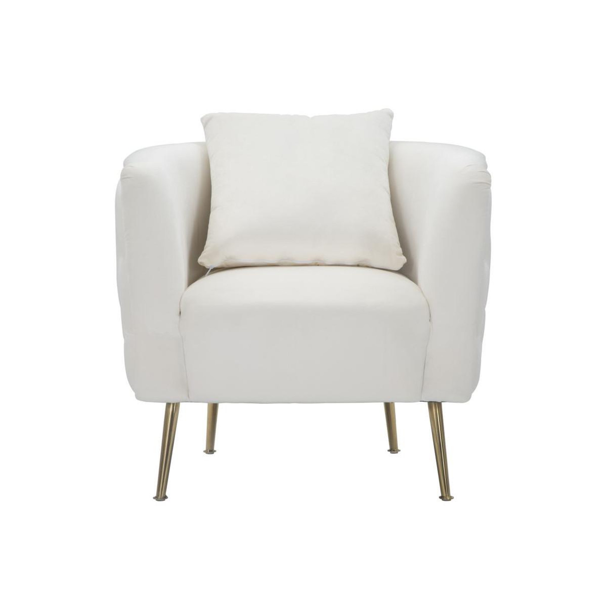 Voir la diapositive 2 : Paris Prix Fauteuil en Velours  Bucarest  76cm Crème