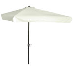 OUTSUNNY Demi parasol - parasol de balcon 5 entretoises métal dim. 2,3L x 1,3l x 2,49H m polyester haute densité crème