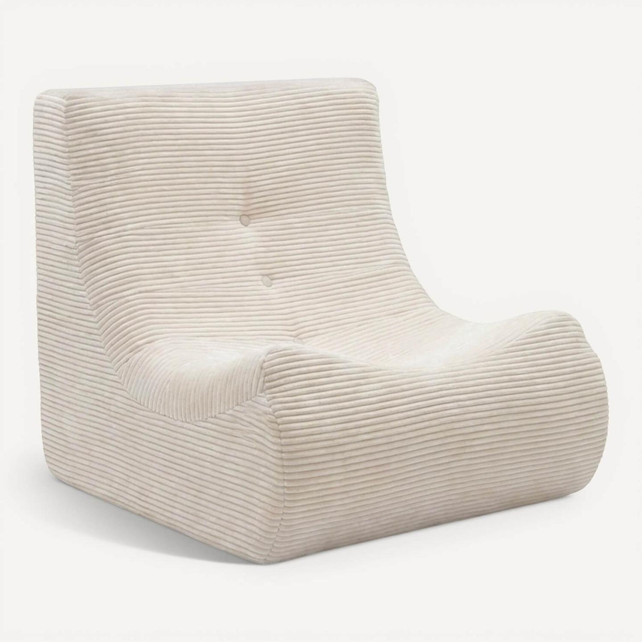 ID MARKET Fauteuil chauffeuse compressé billy modulable 1 place velours côtelé beige