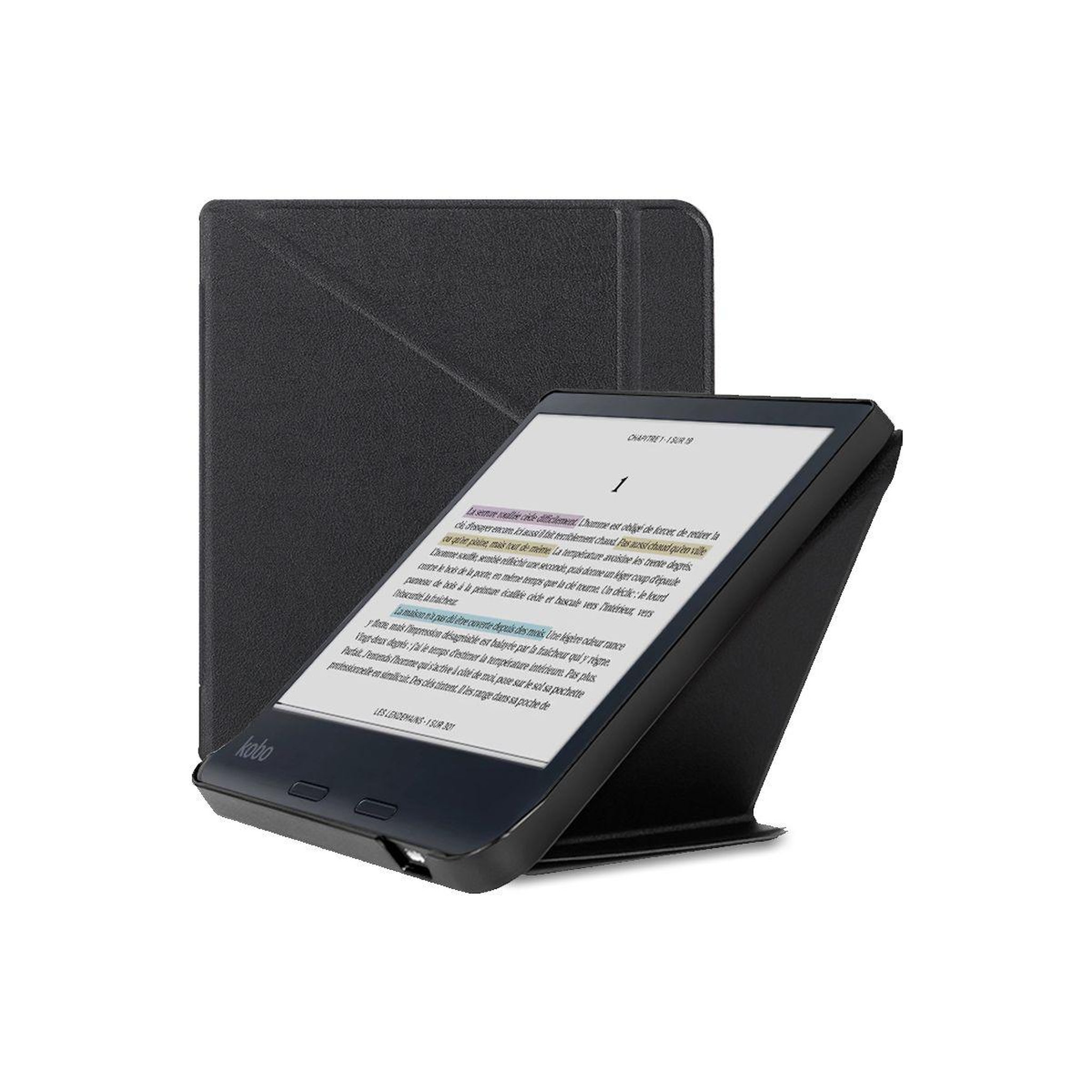 Voir la diapositive 1 : IBROZ Etui Origami Kobo Libra Colour 2024 noir