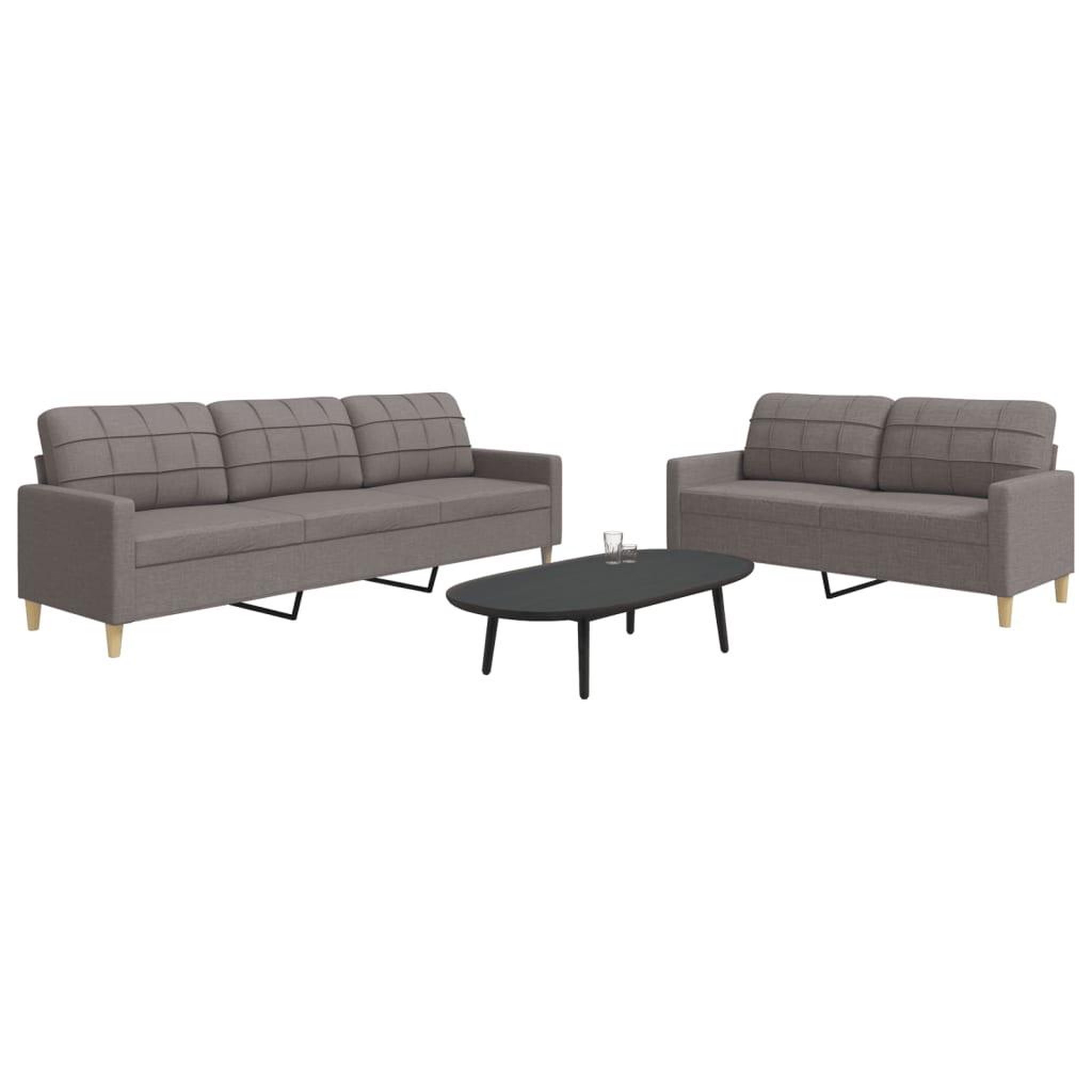 VIDAXL Ensemble de canapes 2 pcs taupe tissu