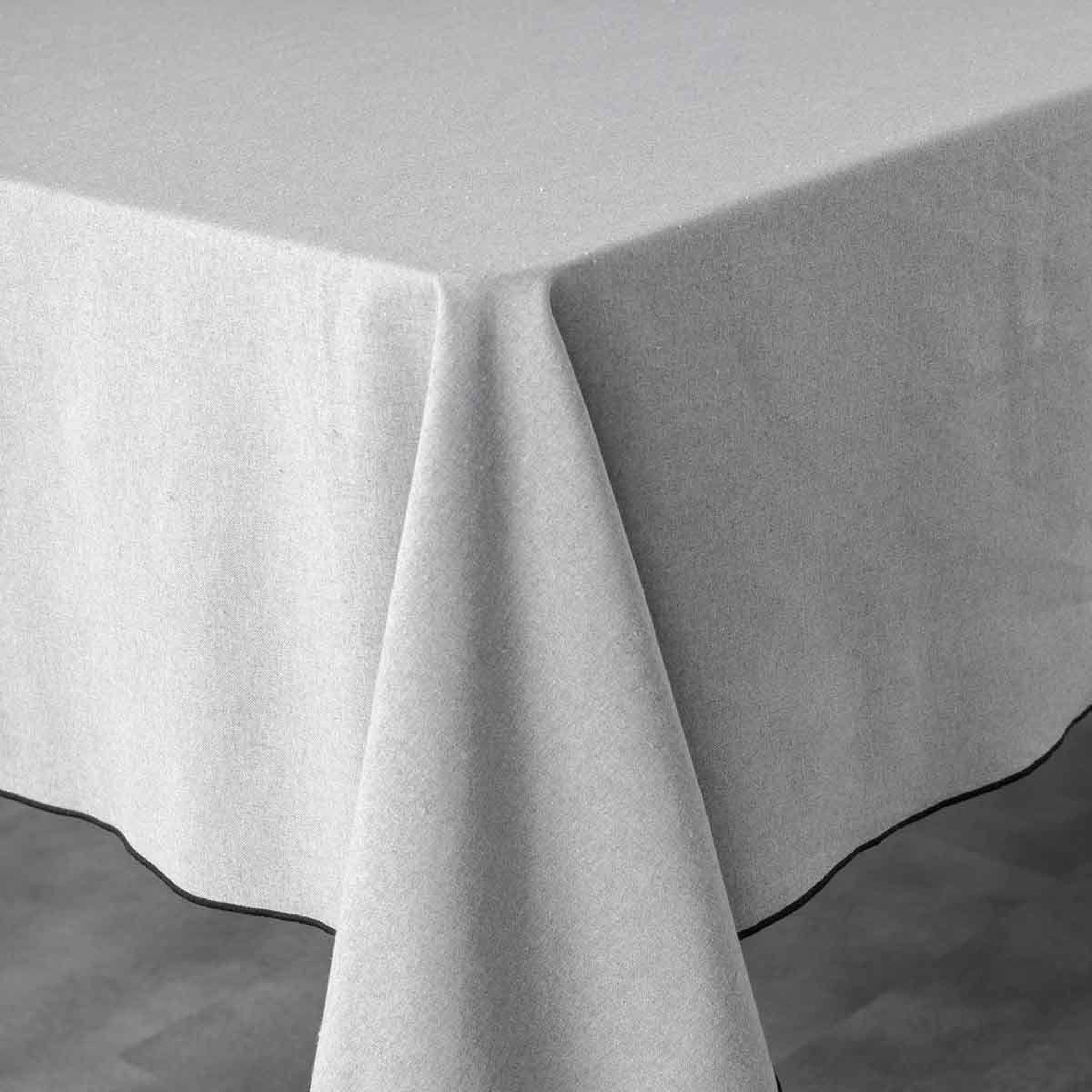 Voir la diapositive 2 : Douceur d'Intérieur Nappe en coton  mistraline  140x240cm gris chiné