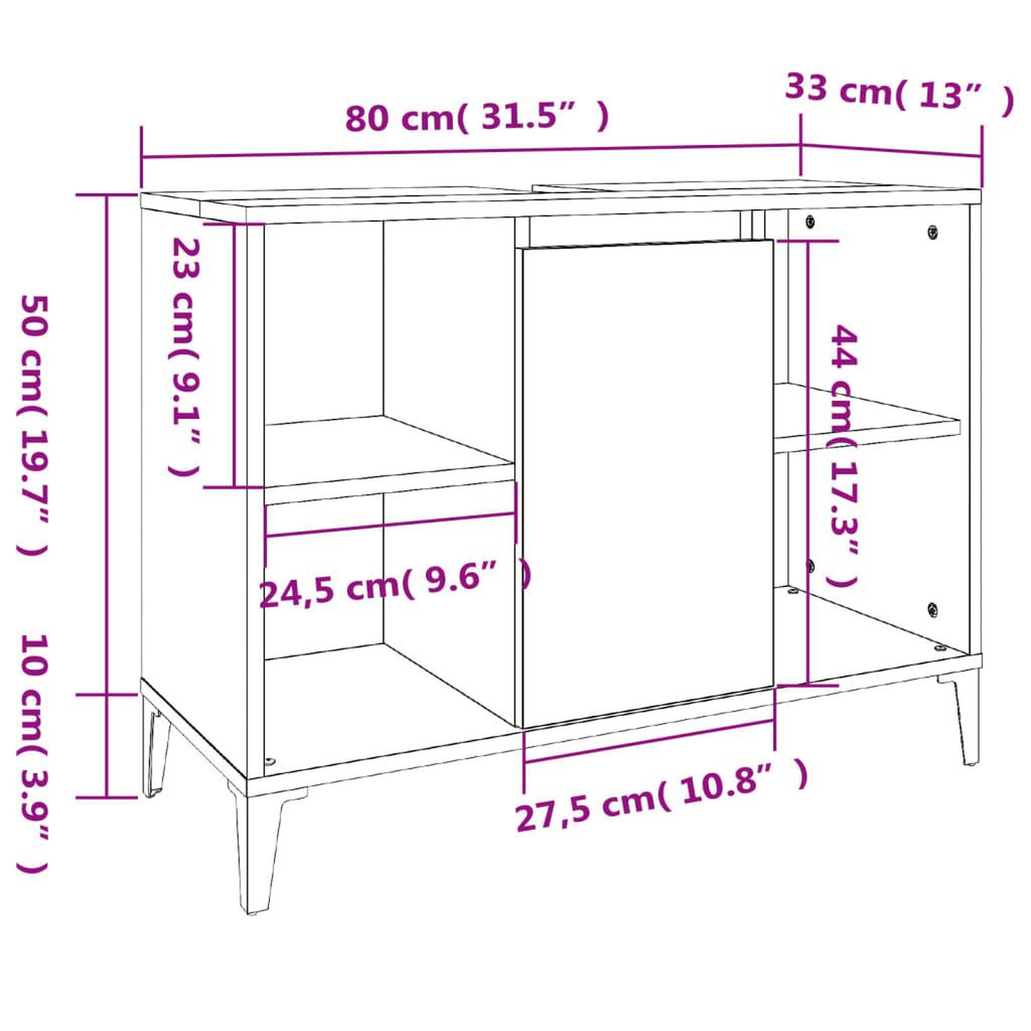 Voir la diapositive 6 : VIDAXL Meuble d'evier blanc 80x33x60 cm bois d'ingenierie