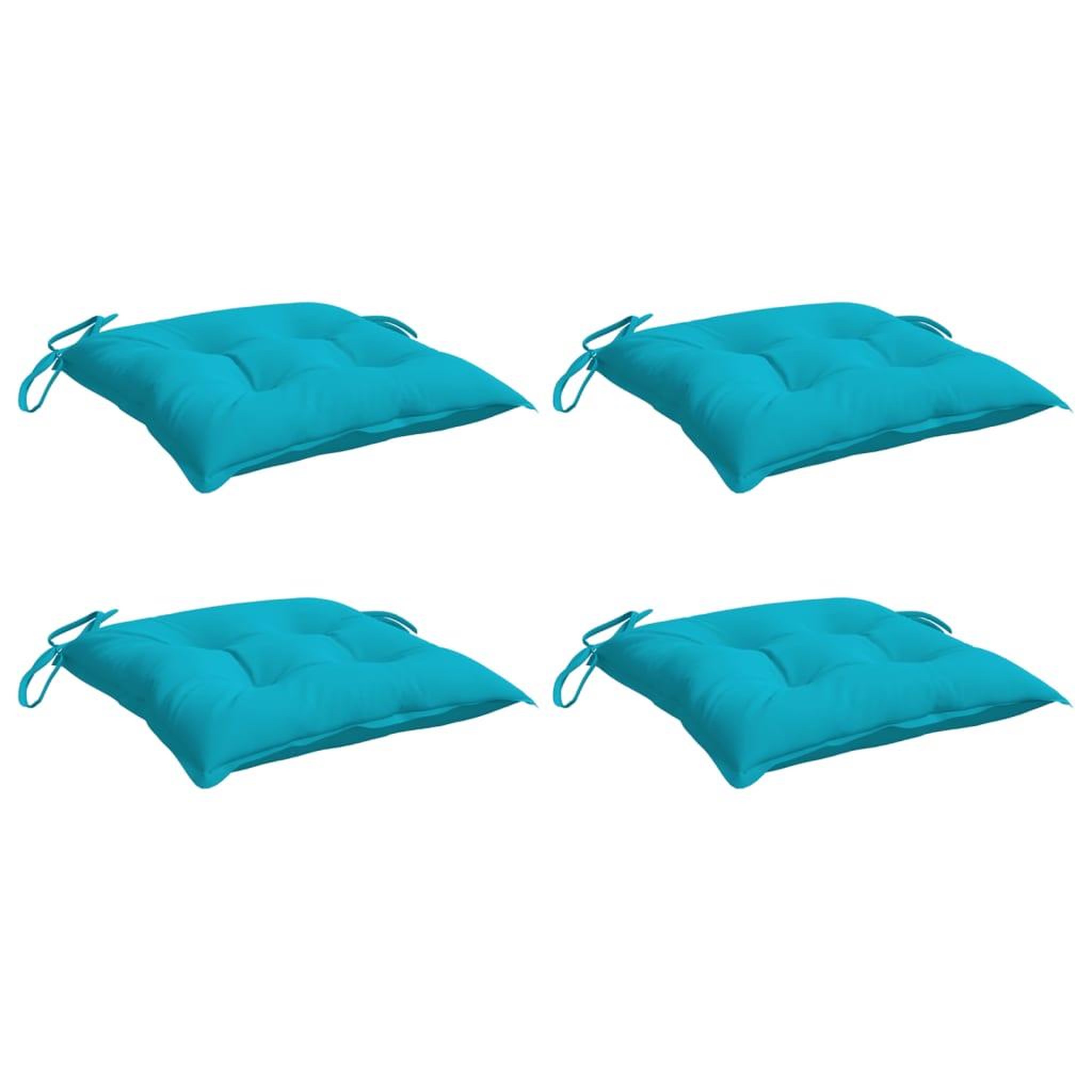 Voir la diapositive 3 : VIDAXL Coussins de chaise lot de 4 turquoise 40x40x7 cm tissu