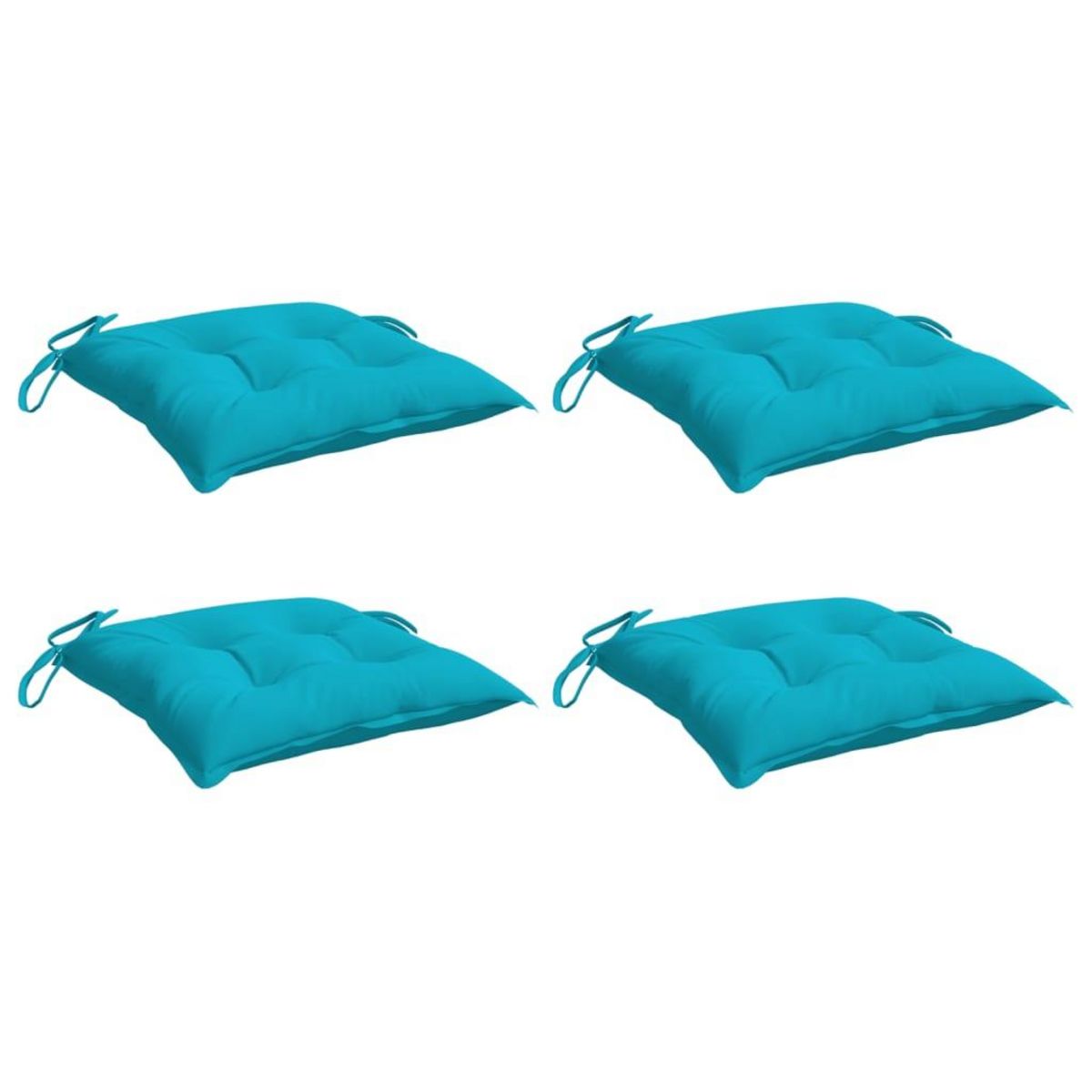 VIDAXL Coussins de chaise lot de 4 turquoise 40x40x7 cm tissu