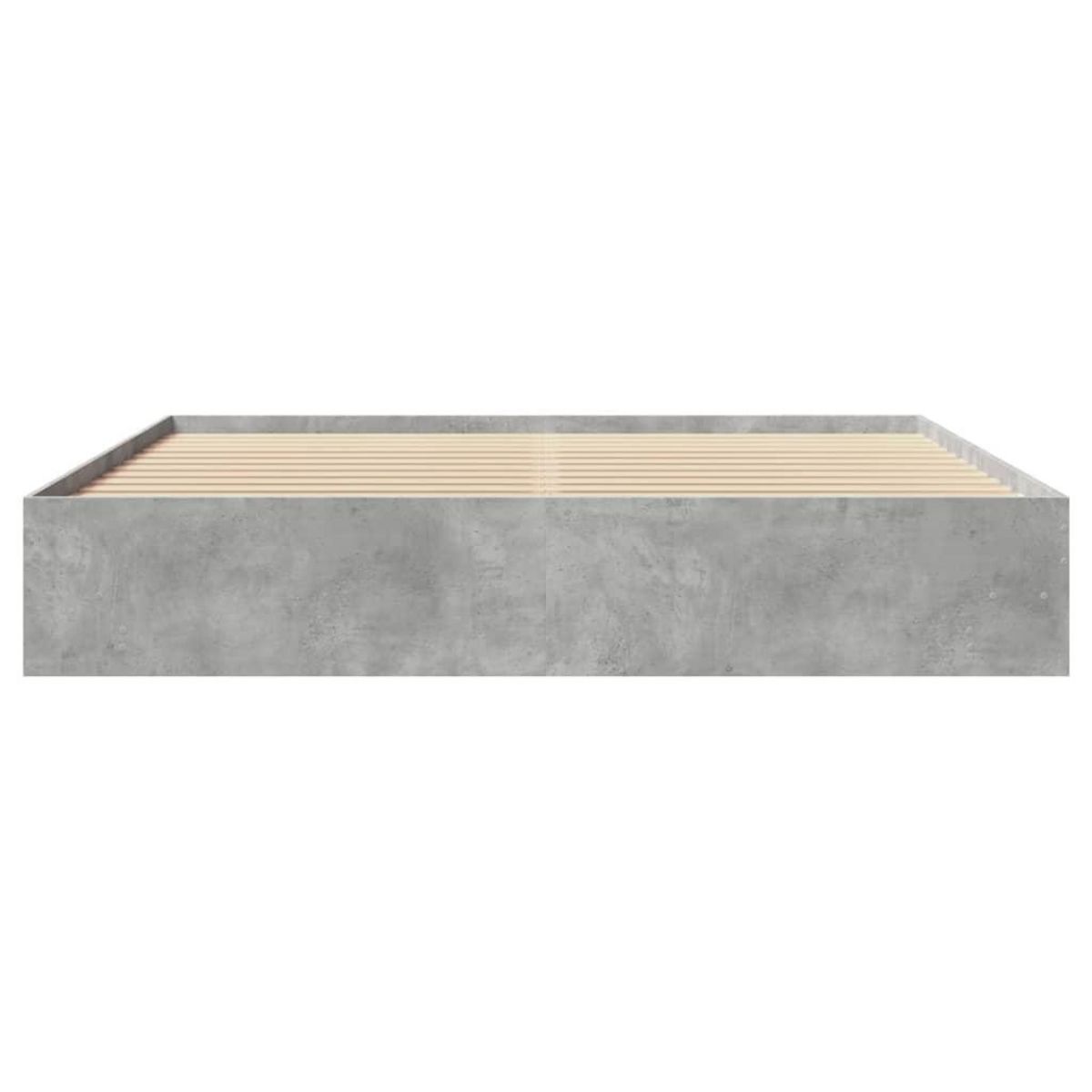 VIDAXL Cadre de lit sans matelas gris beton 180x200 cm bois ingenierie