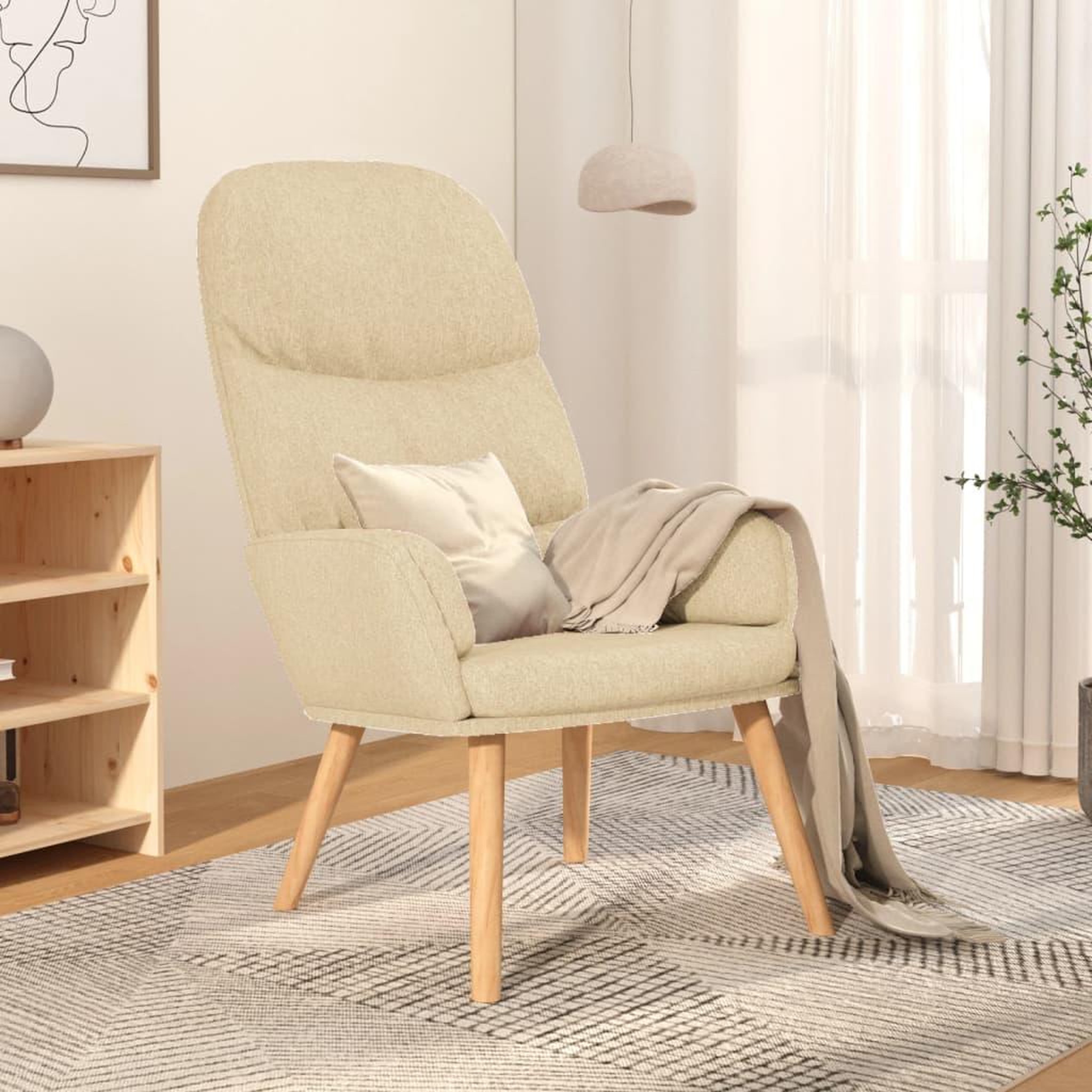VIDAXL Chaise de relaxation Creme Tissu