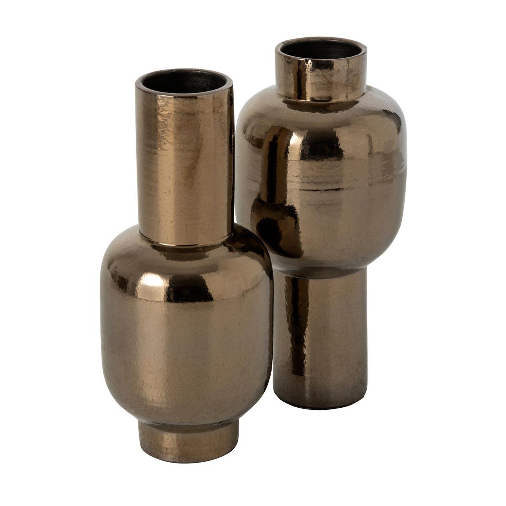 Voir la diapositive 2 : J-LINE Vase design en céramique  orbit  50cm bronze