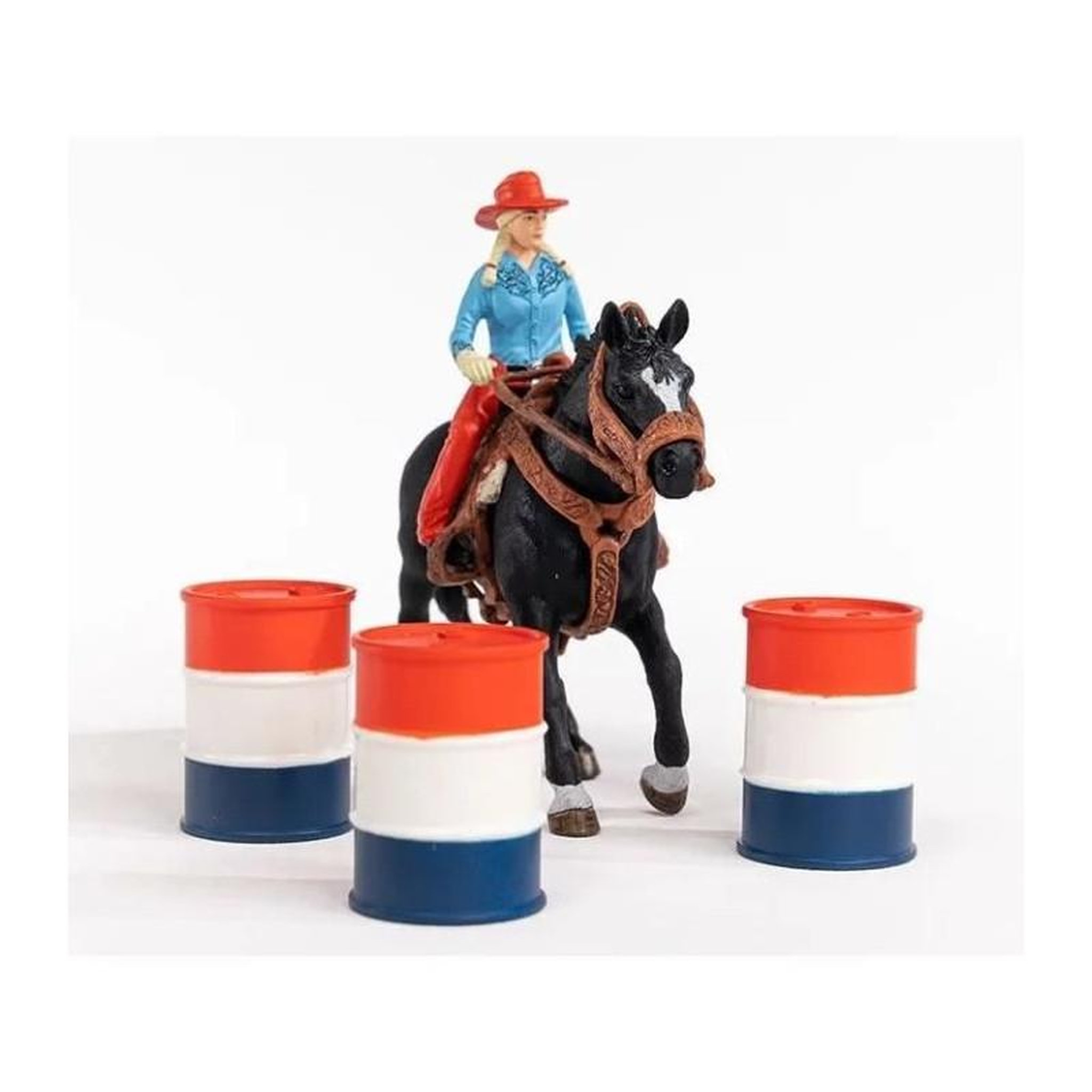 Voir la diapositive 5 : Schleich SCHLEICH - Cowgirl et Tonneaux de Racing - 42576 - Gamme Farm World