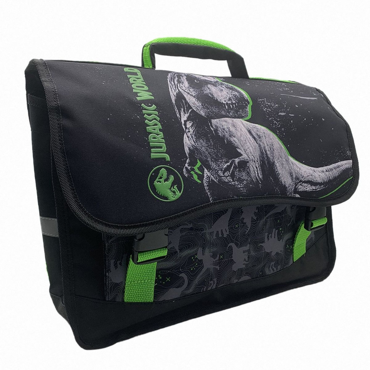 Cartable 38 cm CP/CE1/CE2 noir et vert Jurrasic World