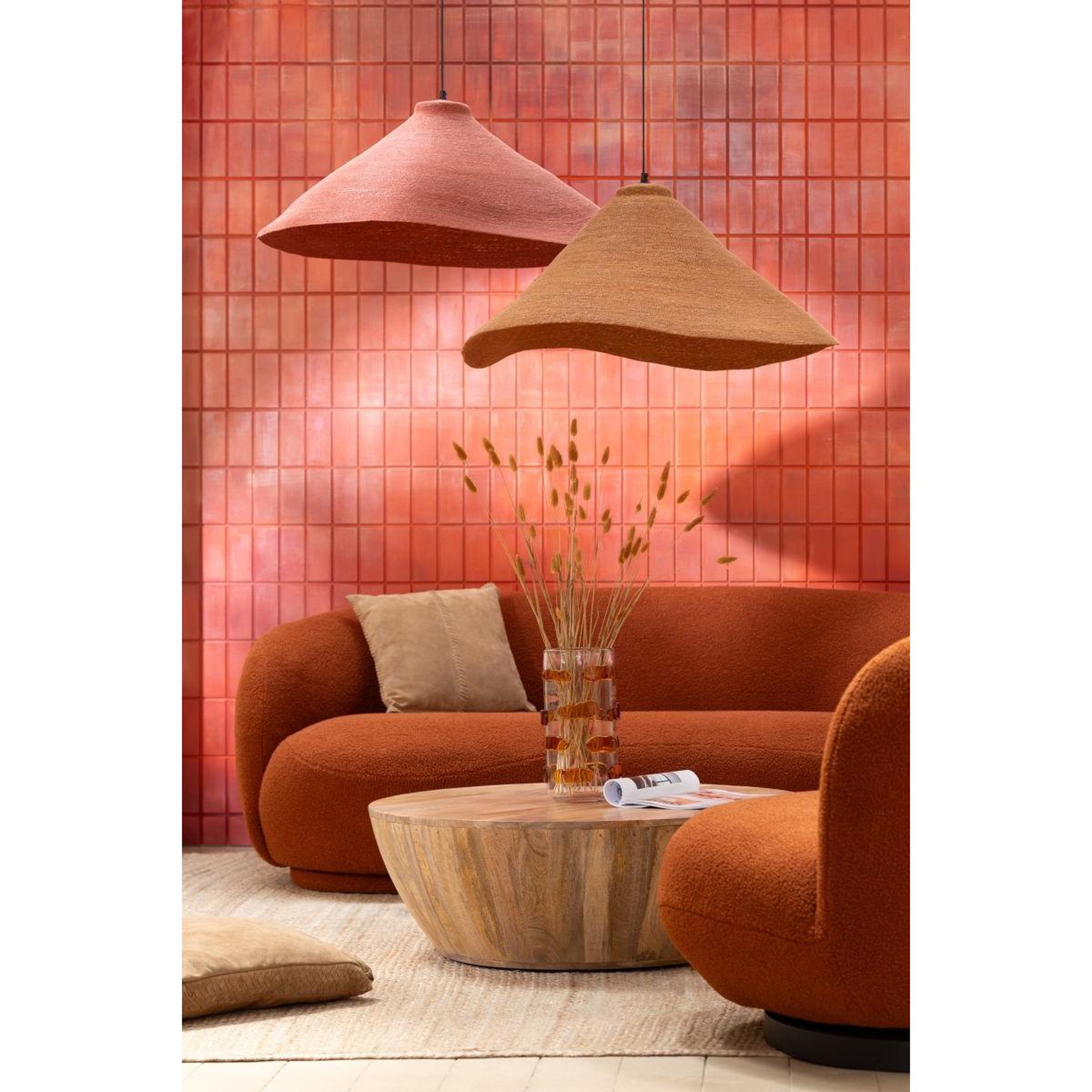 Voir la diapositive 5 : J-LINE Vase design en verre  pebbles  32cm ambre