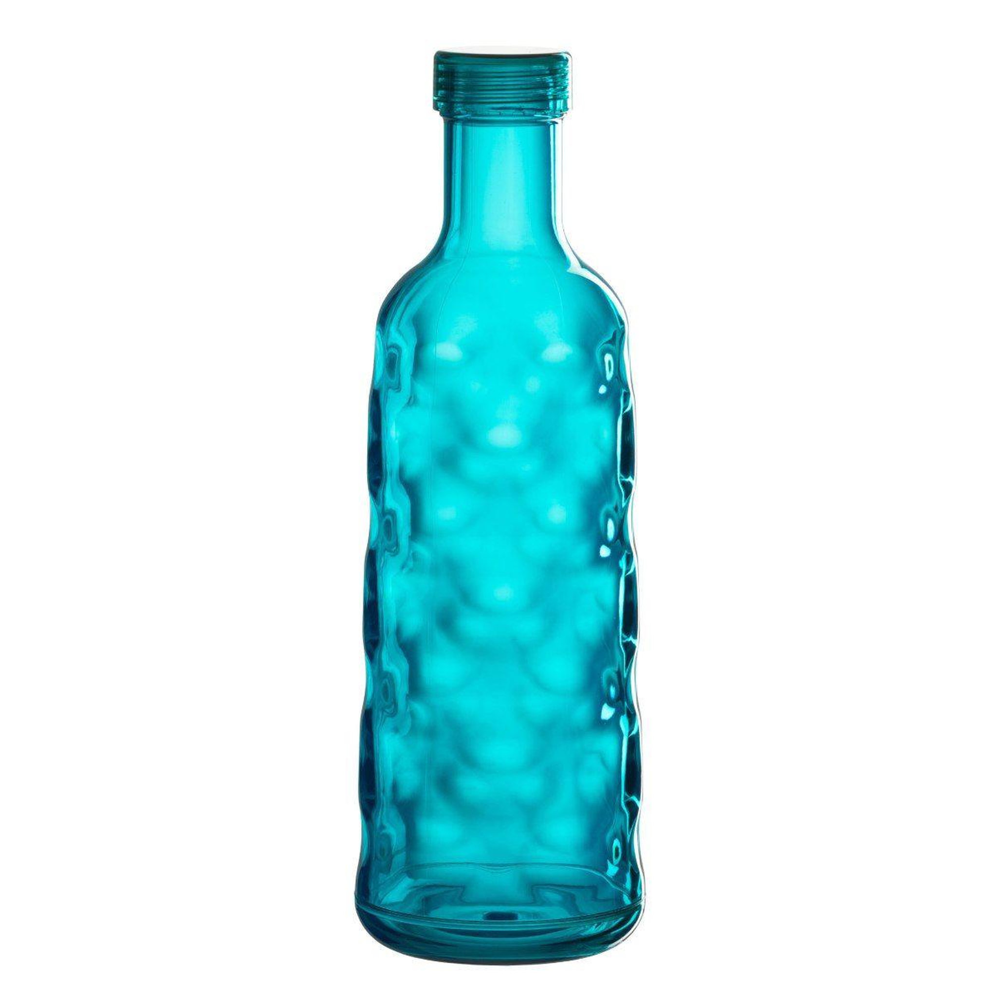 J-LINE Bouteille en plastique  martelé  1,15l bleu