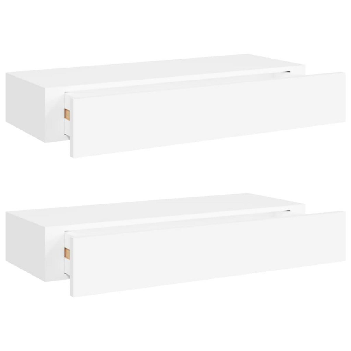VIDAXL Etageres a tiroirs murales 2 pcs Blanc 60x23,5x10 cm MDF