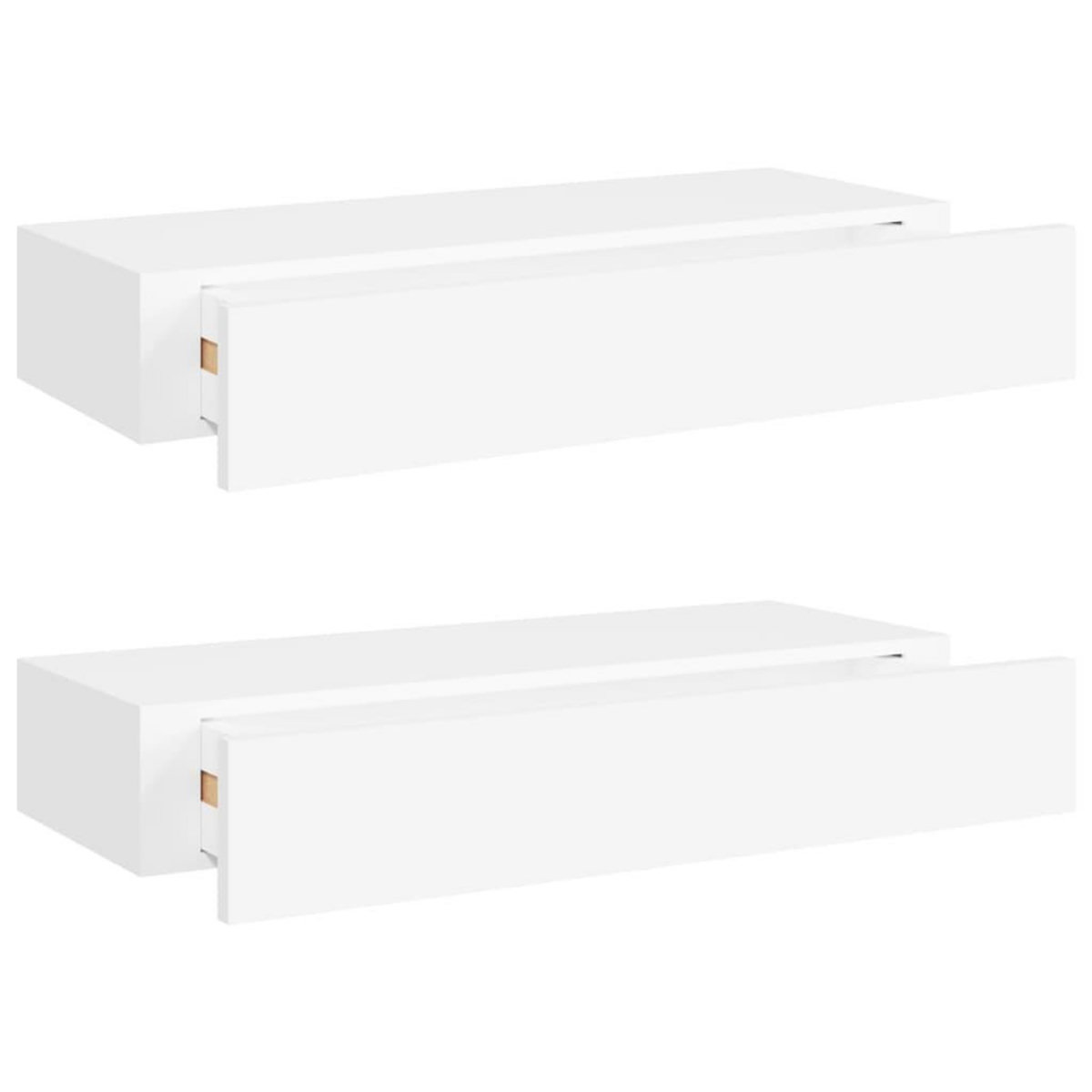VIDAXL Etageres a tiroirs murales 2 pcs Blanc 60x23,5x10 cm MDF