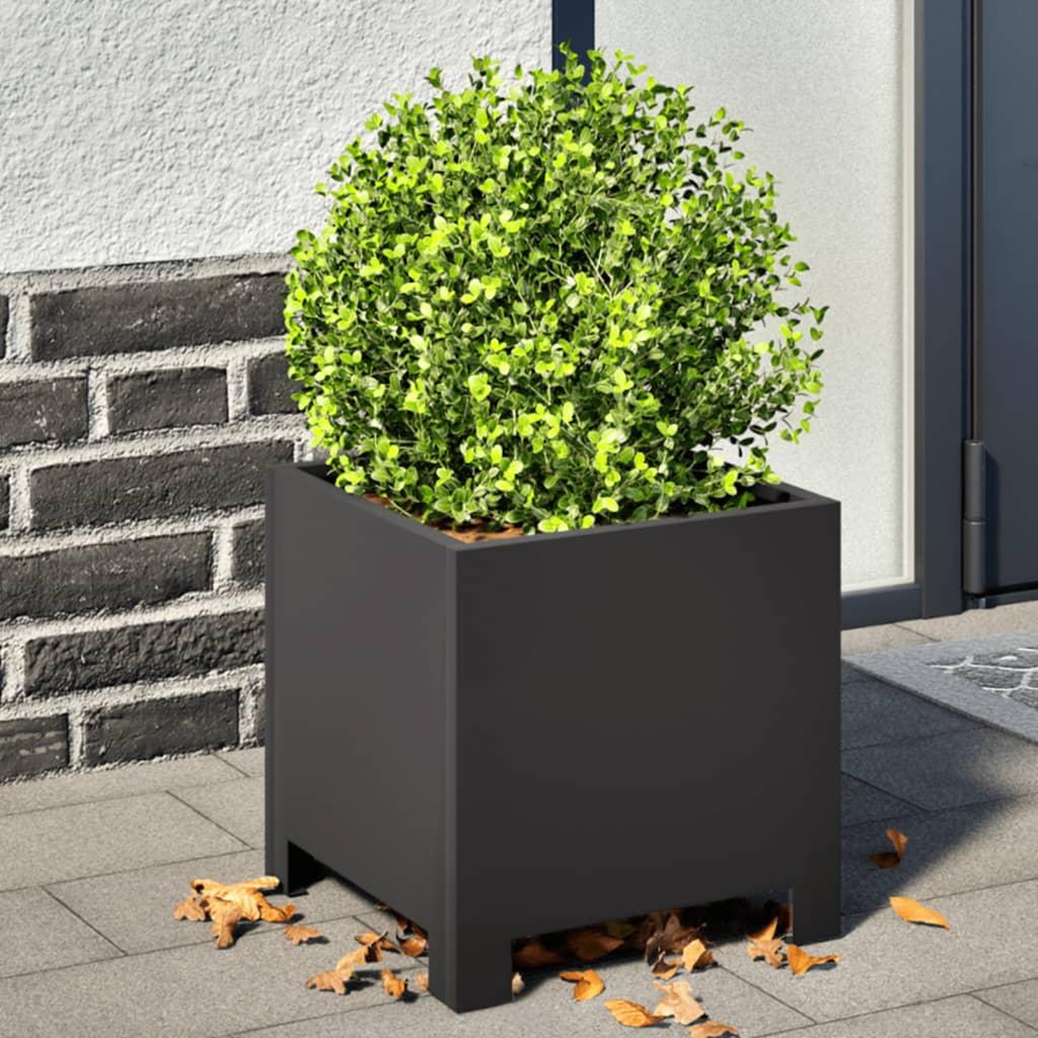 VIDAXL Jardiniere noir 30x30x30 cm acier