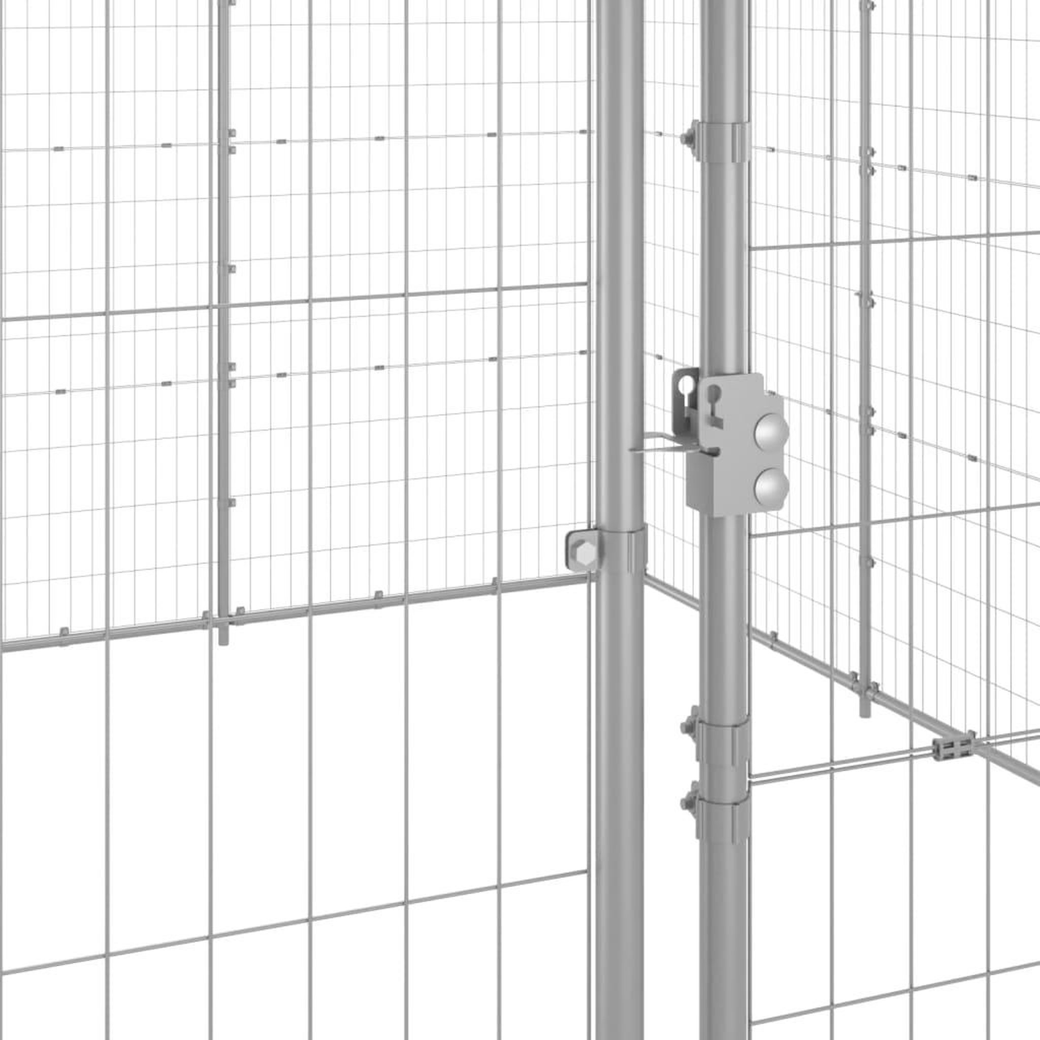 Voir la diapositive 5 : VIDAXL Chenil exterieur Acier galvanise 24,2 m²