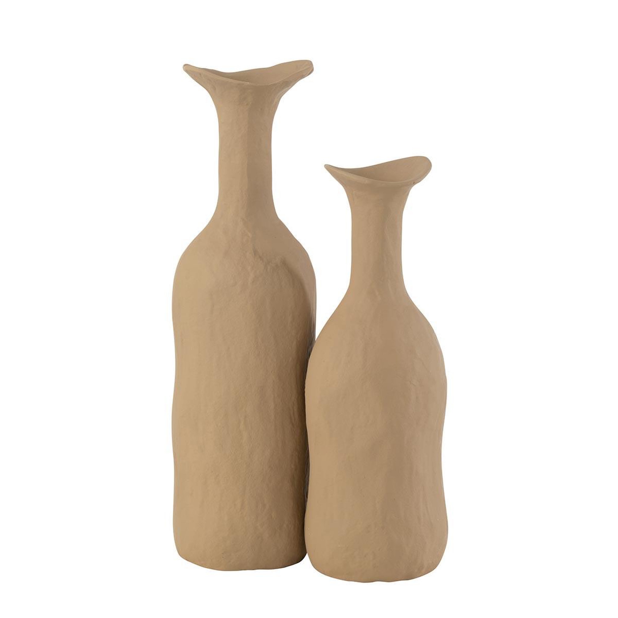 Voir la diapositive 2 : J-LINE Vase déco en métal  agra  31cm beige