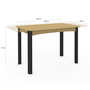 Voir la diapositive 5 : ID MARKET Table à manger extensible rectangle JUNE 4-8 personnes bois et noir 120-160 cm