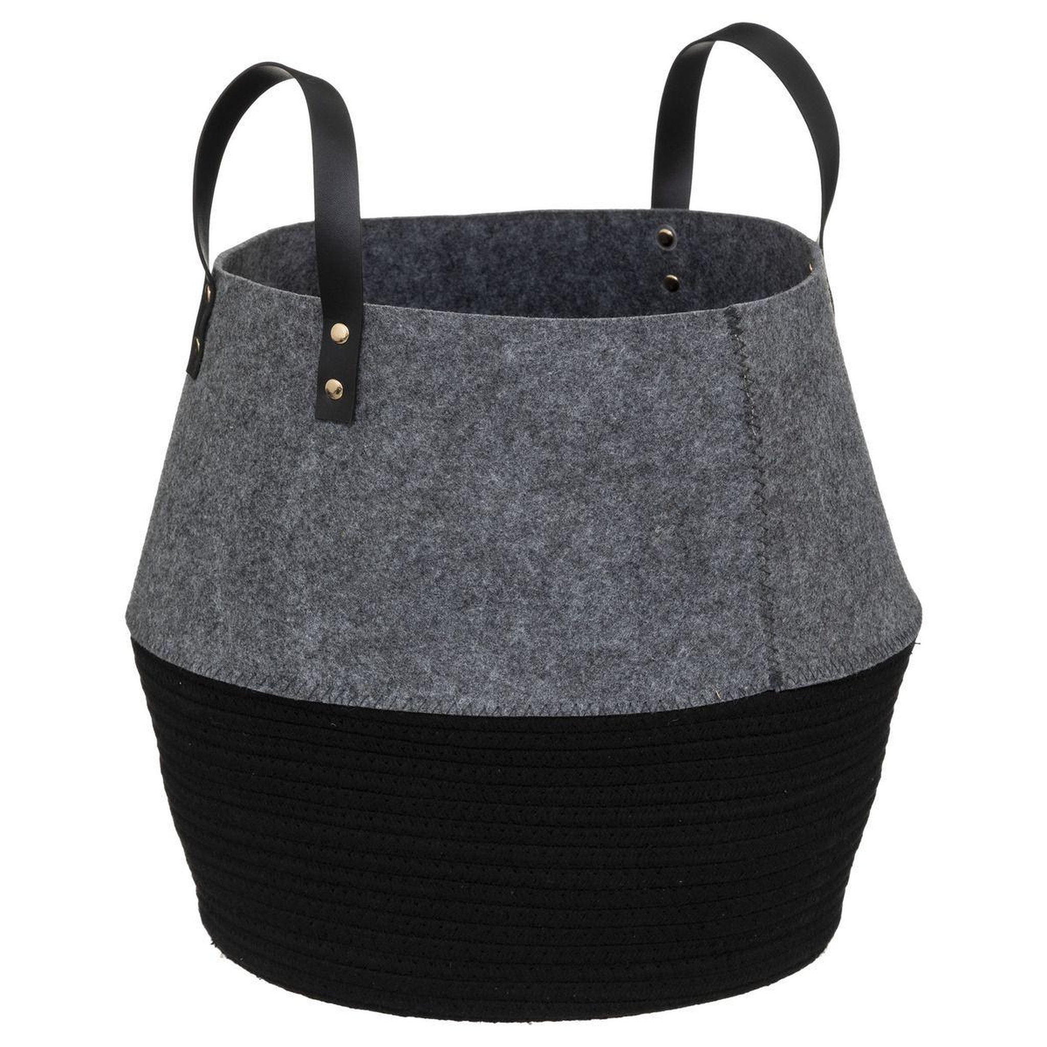 Voir la diapositive 2 : ATMOSPHERA Lot de 3 paniers déco  deep soul  43cm noir & gris