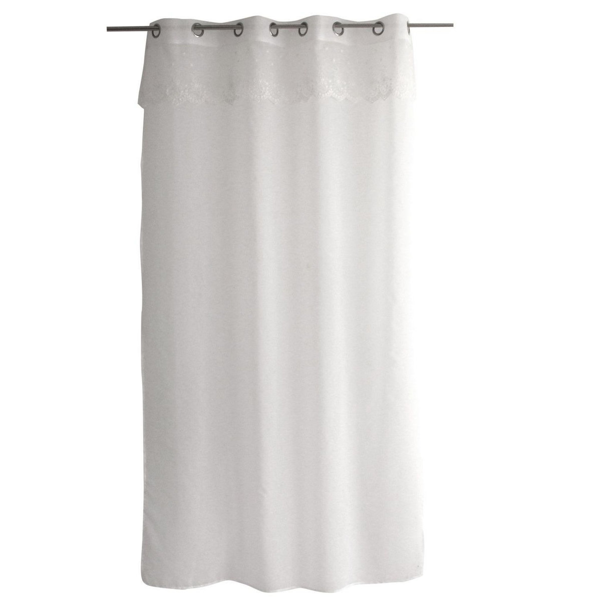 TOILINUX Voilage avec motif brodé MASSALA - 140 x 240 cm - Blanc