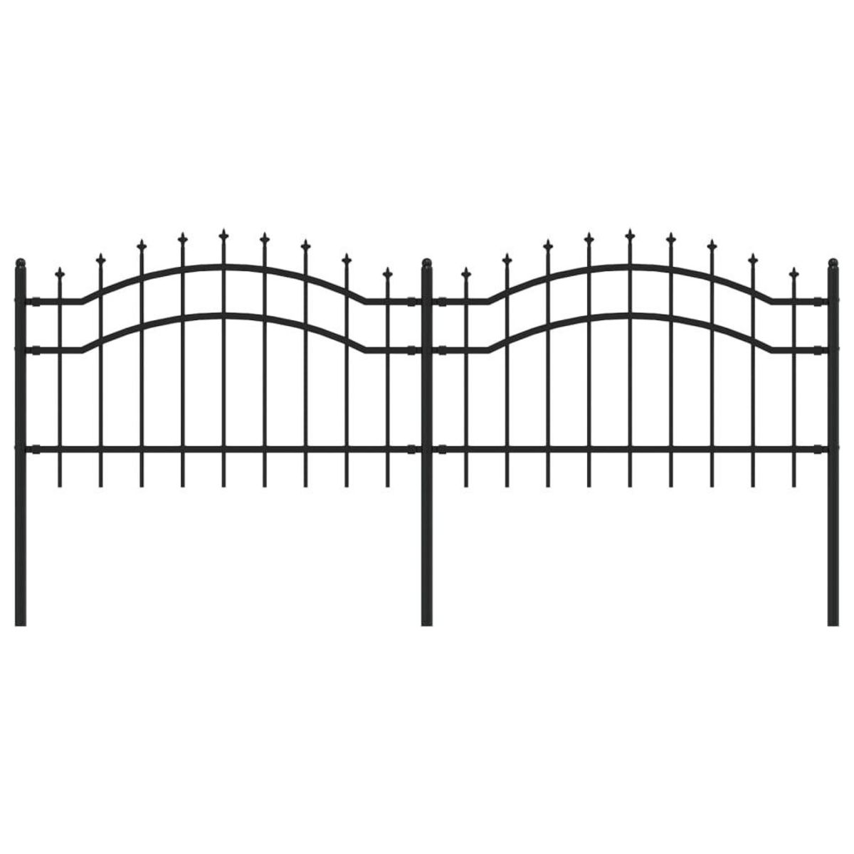 VIDAXL Cloture de jardin avec sommet de lance Noir 115 cm