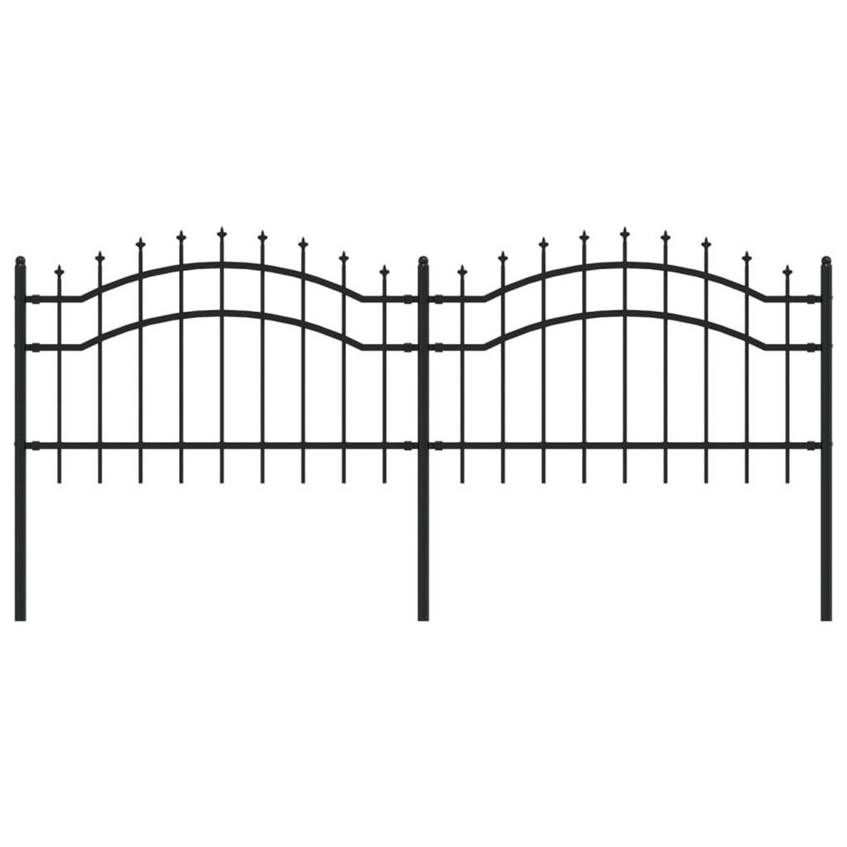 VIDAXL Cloture de jardin avec sommet de lance Noir 115 cm