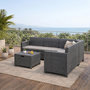 Voir la diapositive 5 : CONCEPT USINE Salon de jardin 4-5 places effet résine tressée gris anthracite avec table basse ISPARTA