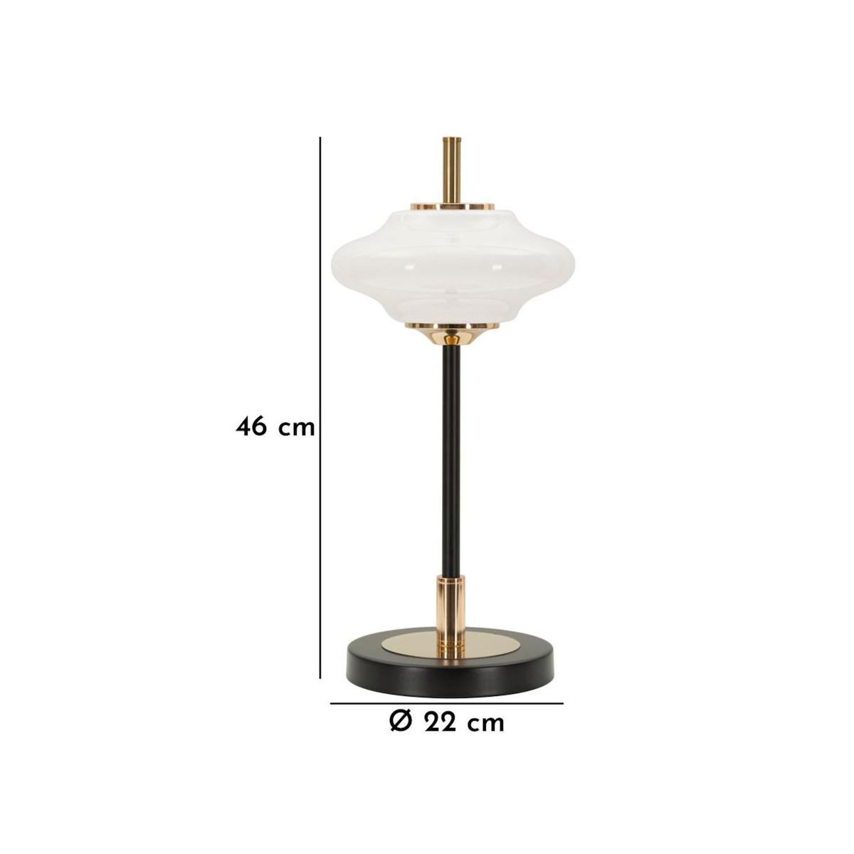 Paris Prix Lampe à Poser  Vintage  46cm Blanc & Noir
