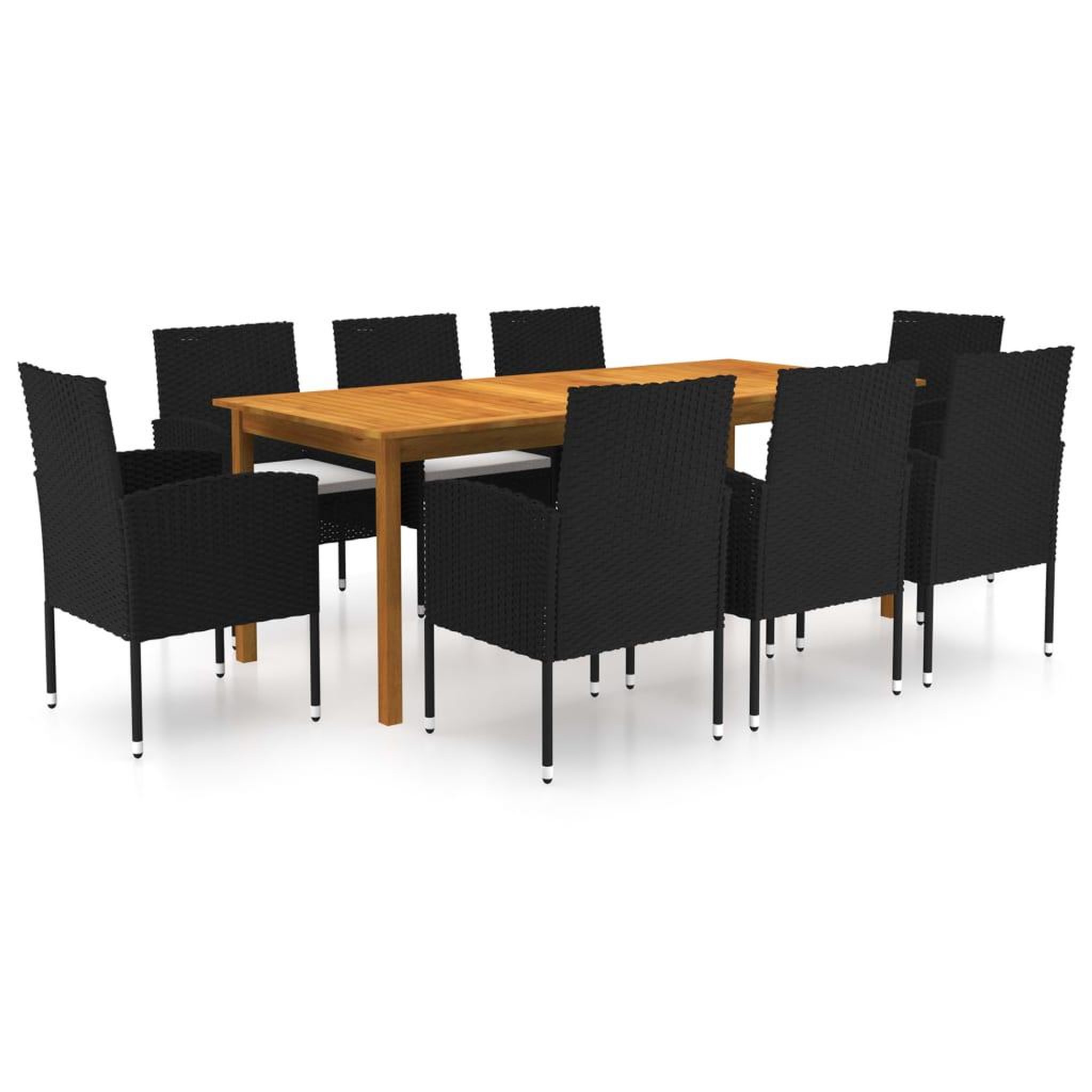 Voir la diapositive 1 : VIDAXL Ensemble a manger de jardin 9 pcs Noir