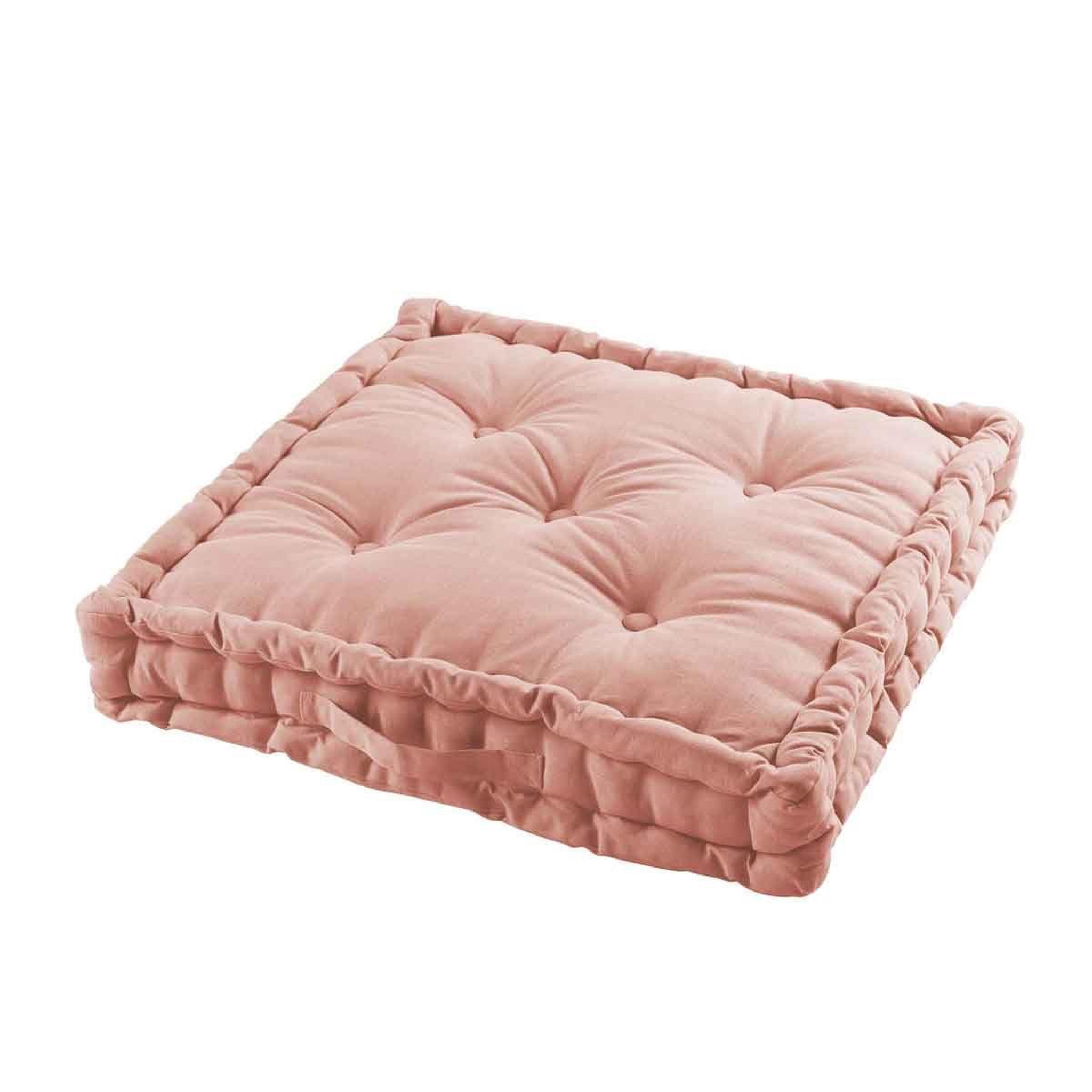 Voir la diapositive 1 : Douceur d'Intérieur Coussin de sol déco  panama  60x60cm rose poudré
