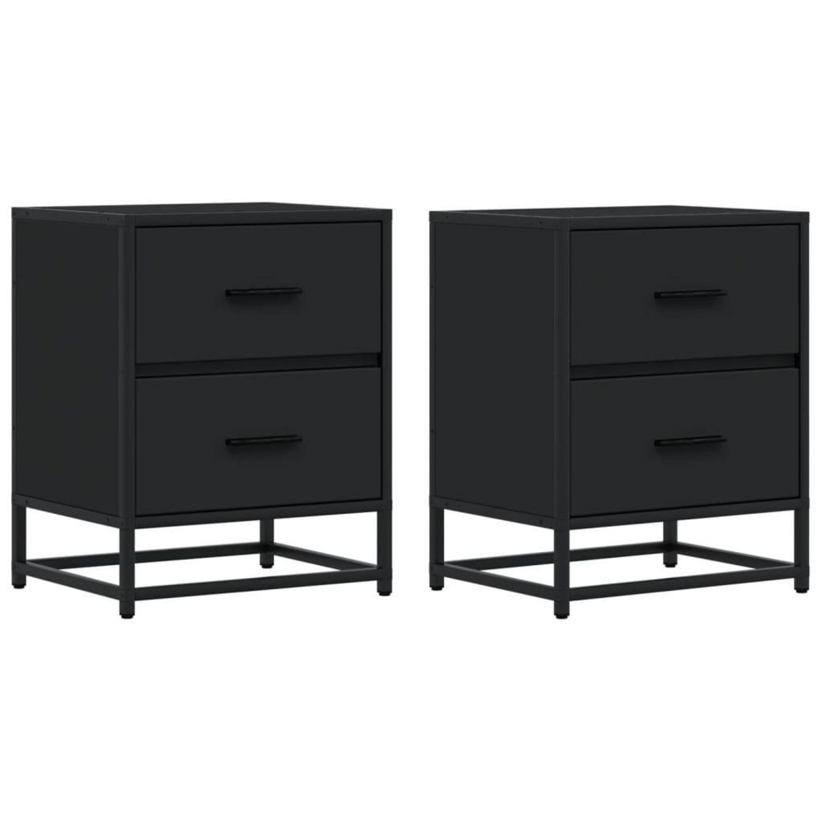 VIDAXL Tables de chevet 2 pcs noir 40x31x50 cm bois d'ingenierie