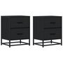 Voir la diapositive 2 : VIDAXL Tables de chevet 2 pcs noir 40x31x50 cm bois d'ingenierie