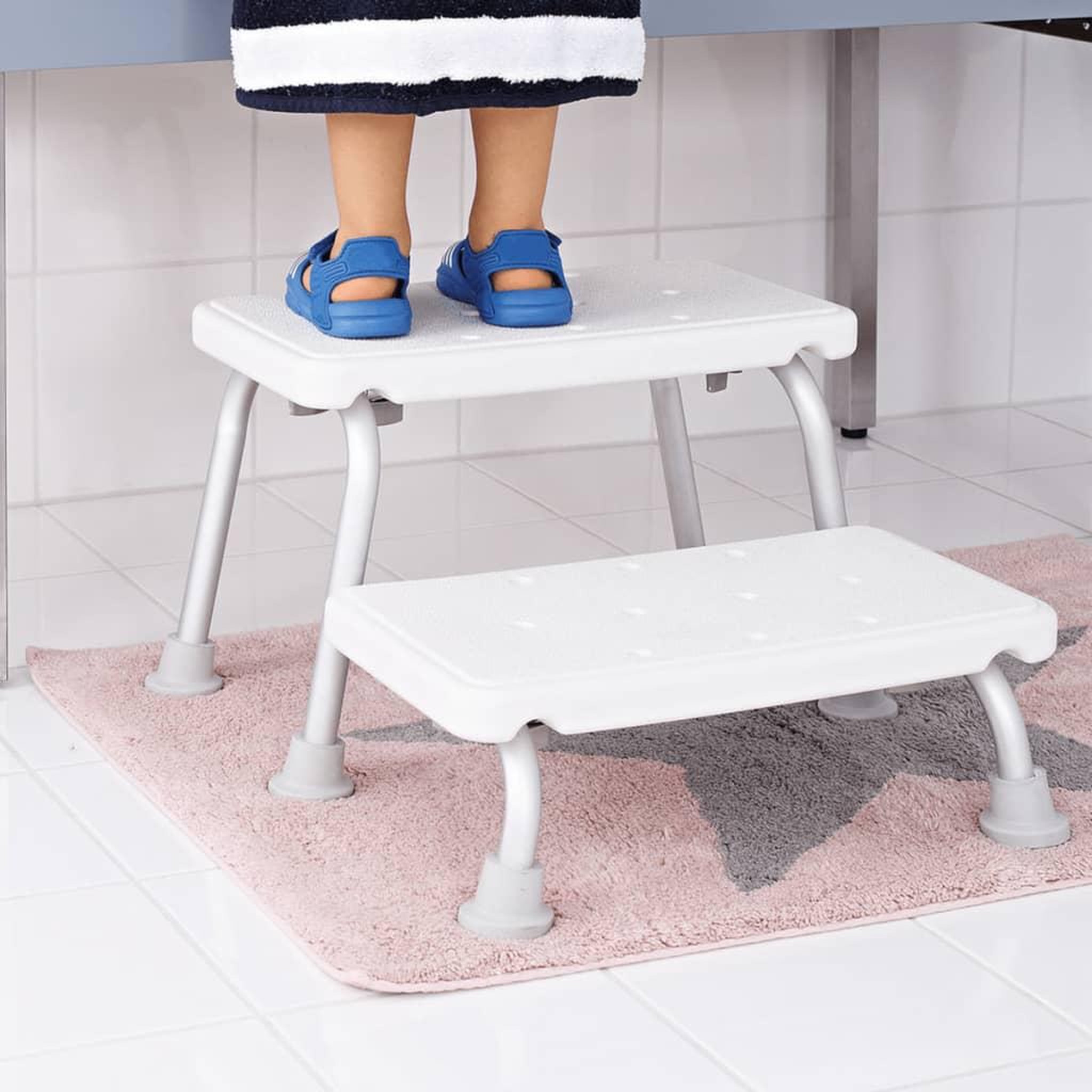 Voir la diapositive 2 : RIDDER RIDDER Escabeau a deux marches blanc 150 kg A0102001