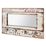 Paris Prix Patère Murale 4 Crochets & Miroir  Love  80cm Blanc