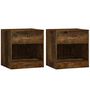 Voir la diapositive 2 : VIDAXL Tables de chevet 2 pcs avec tiroir Chene fume