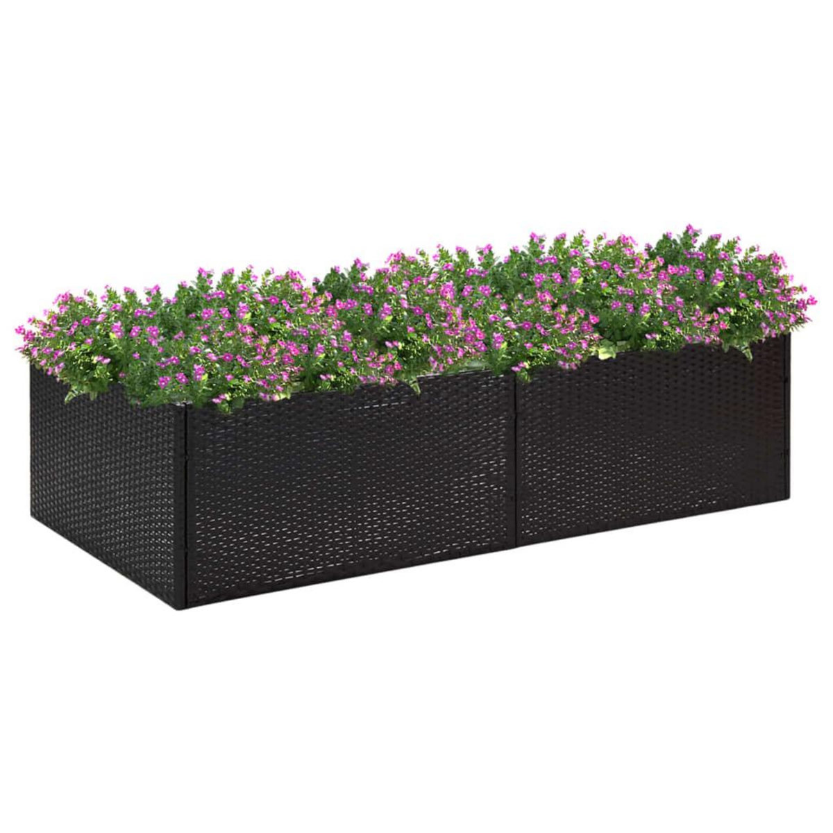 VIDAXL Jardiniere Noir 157x80x40 cm Resine tressee