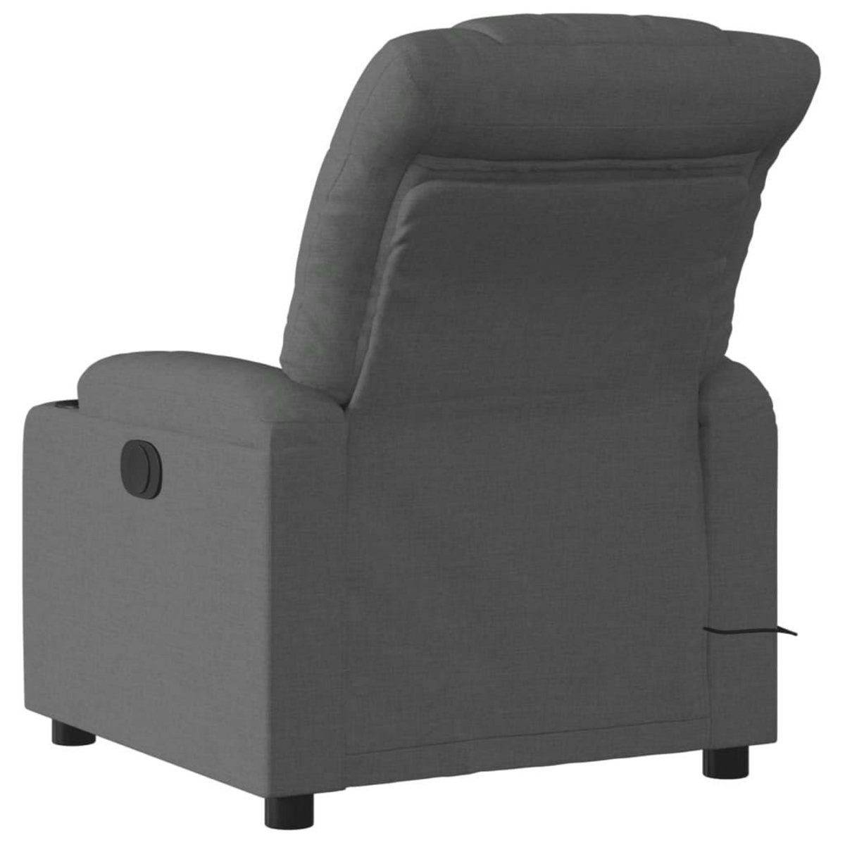 VIDAXL Fauteuil inclinable de massage electrique gris fonce tissu