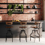 Voir la diapositive 6 : Rendez vous déco Chaise de bar vintage réglable en hauteur 66/85 cm en bois-Retro
