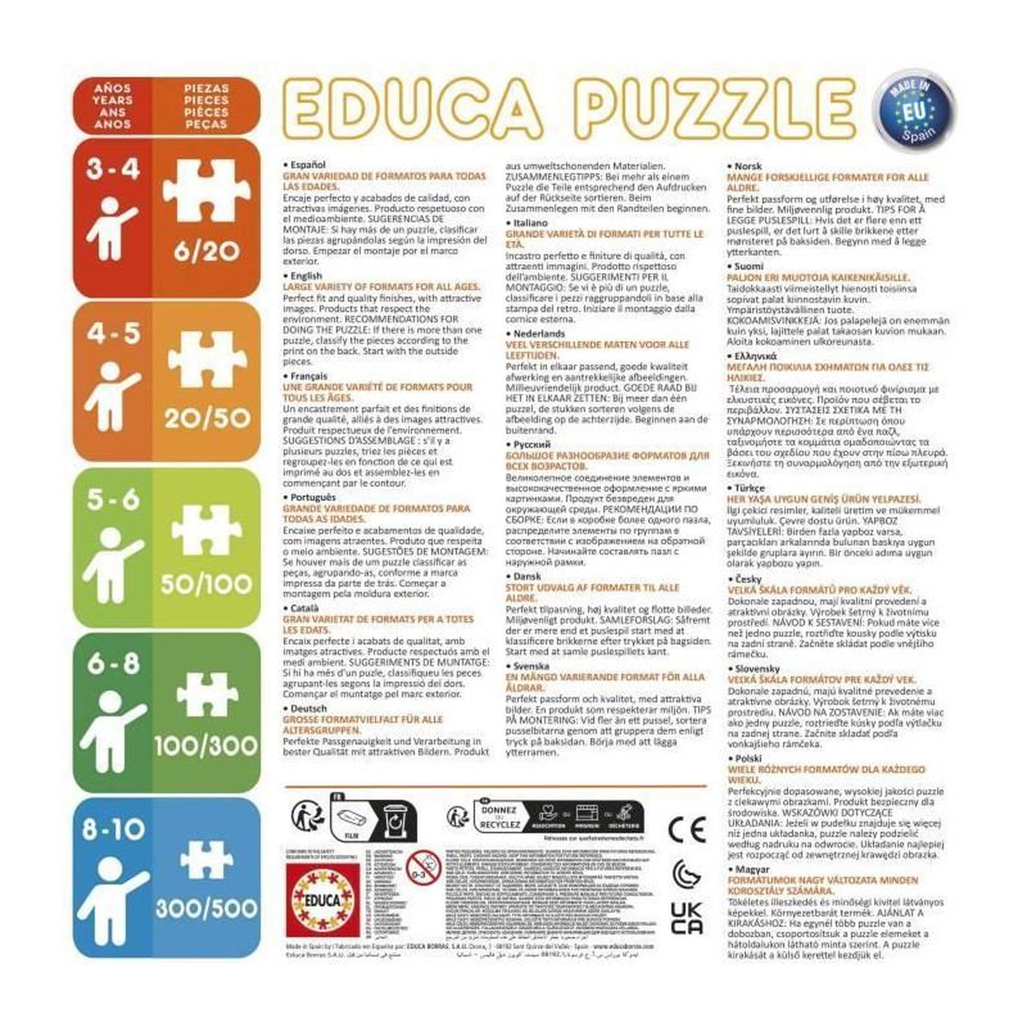 Voir la diapositive 5 : EDUCA Puzzle enfant 2 x 48 pièces – Licornes magiques – Double puzzle – Dès 4 ans – Educa