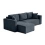 Voir la diapositive 5 : BEST MOBILIER Topaze - canapé d'angle réversible - 4 places - convertible avec coffre - en velours côtelé plat
