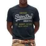 SUPERDRY T shirt  Homme Superdry Vl Heritage Relaxed. Coloris disponibles : Bleu