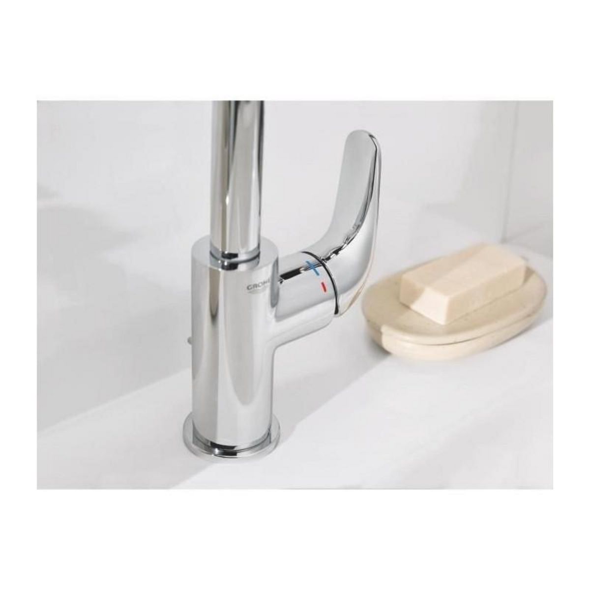 Grohe Mitigeur monocommande lavabo - GROHE Swift - 24330001 - Chromé - Taille L - Bec haut - Economie d'eau
