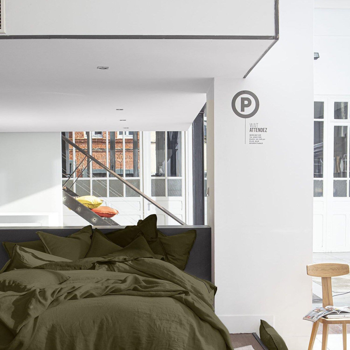 BATON ROUGE Drap housse 100% lin lavé uni