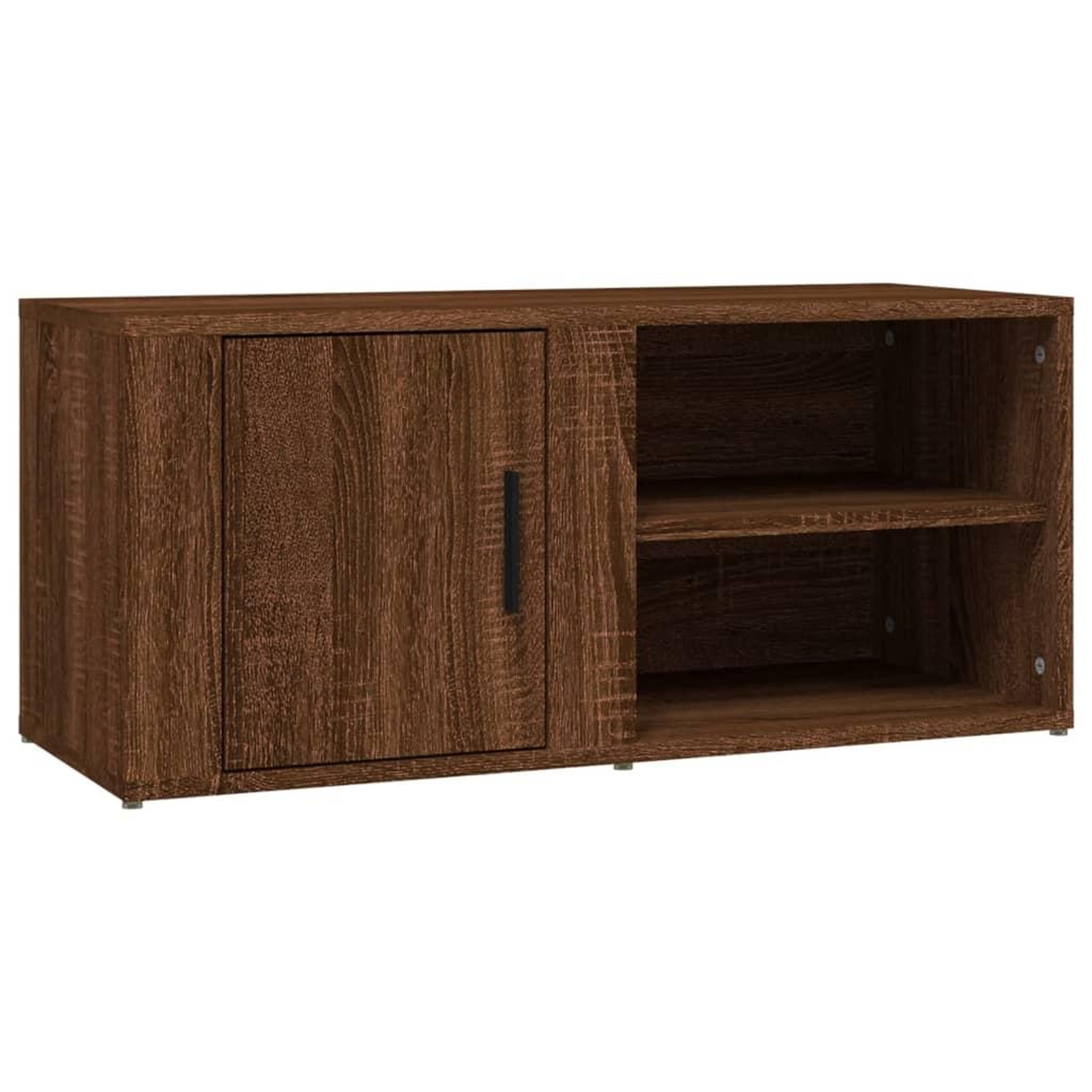 Voir la diapositive 2 : VIDAXL Meuble TV Chene marron 80x31,5x36 cm Bois d'ingenierie