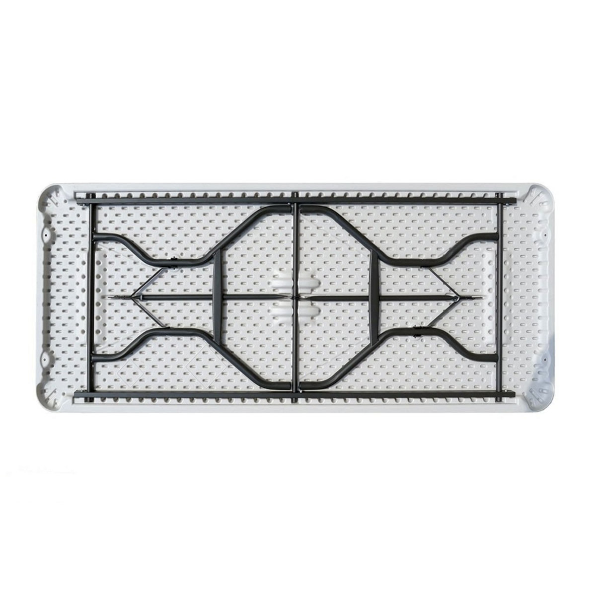 Table de jardin pliante 180x74x74cm résine blanc 