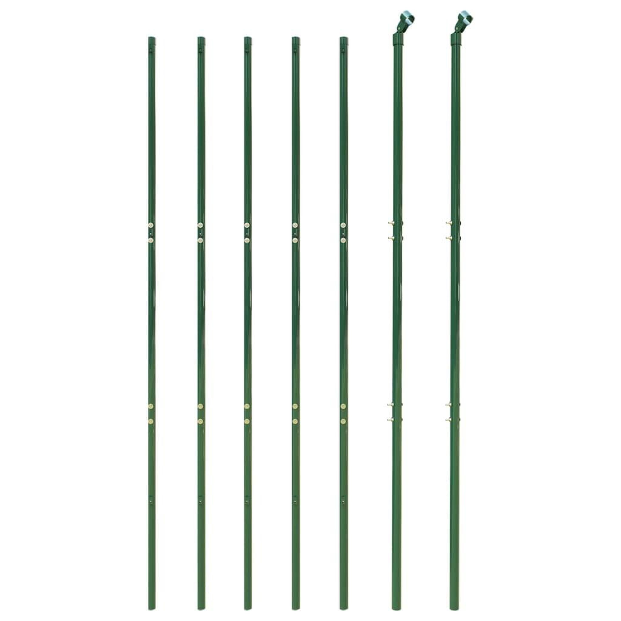 Voir la diapositive 3 : VIDAXL Cloture en treillis metallique et piquet d'ancrage vert 2,2x10m